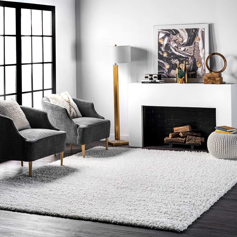 5'1 x 7'6 Dark Grey SAFAVIEH Reno Shag Collection SGR419D Solid Non-Shedding Living Room Bedroom Dining Room Entryway Plush 1.6-inch Thick Area Rug 
